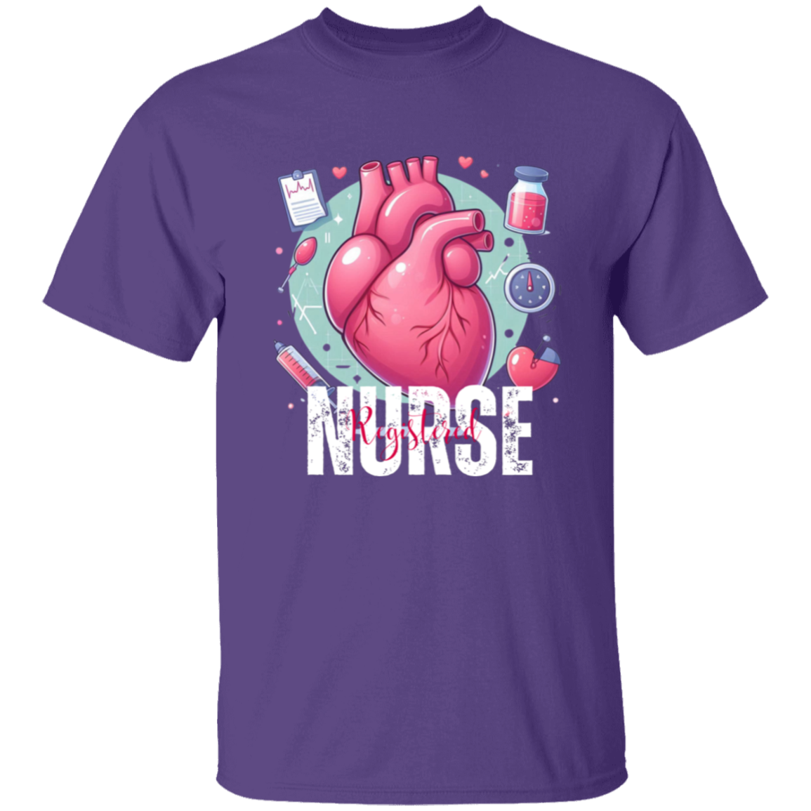 Registered Nurse Pink Heart T-Shirt