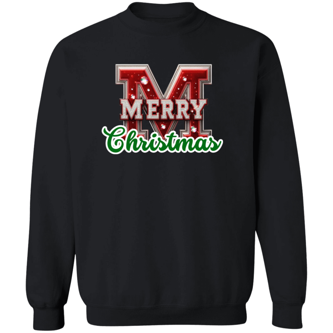 Varsity Letters Merry Christmas Crewneck Pullover Sweatshirt