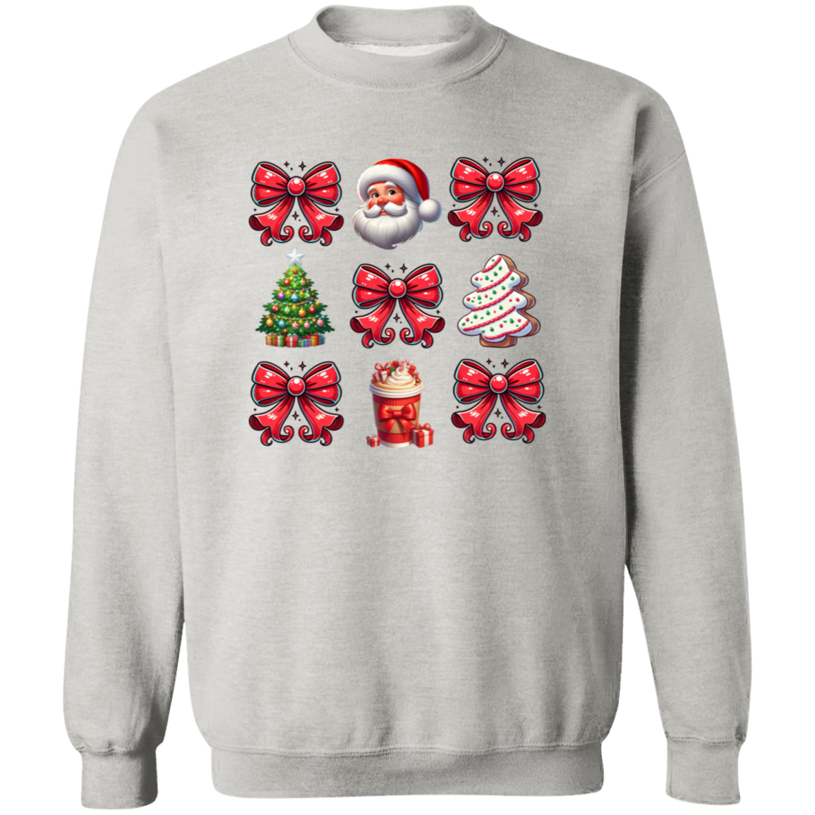 Christmas Santa Bow Pullover Sweatshirt