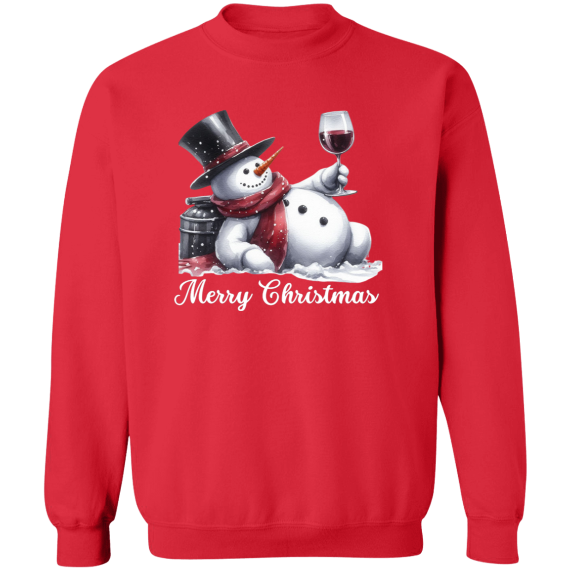 Chillin Christmas Snowman Wine Lovers Pullover Sweatshirt