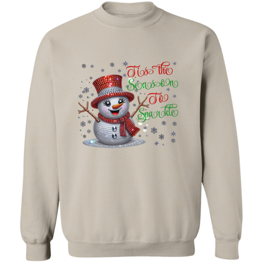 Bling Snowman Sparkle Christmas Pullover Sweatshirt