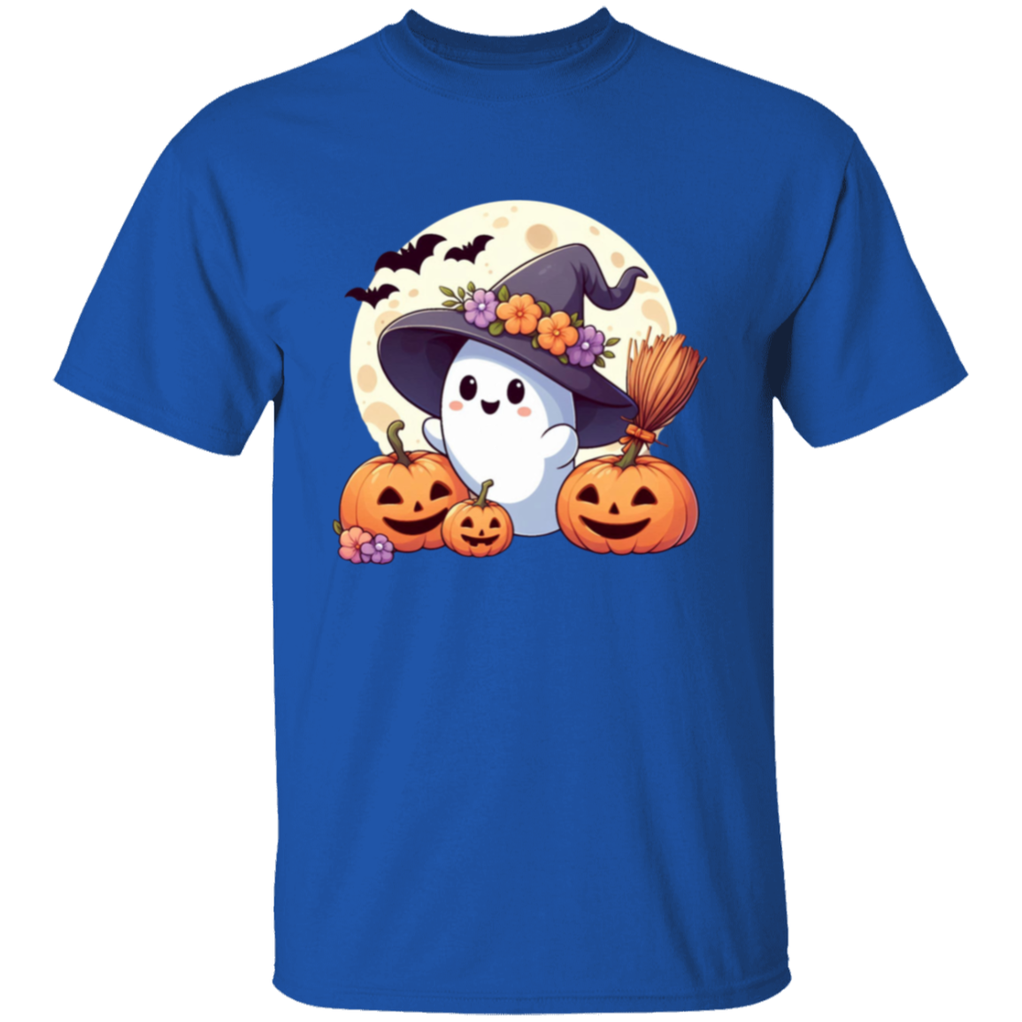 Cute Moon Ghost Pumpkin Halloween T-Shirt