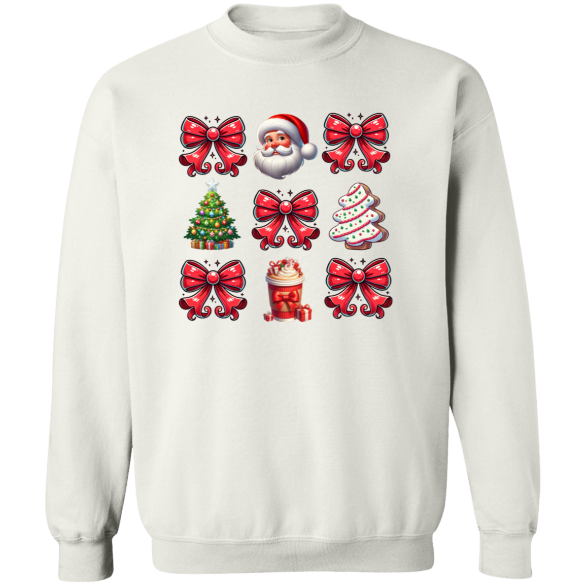 Christmas Santa Bow Pullover Sweatshirt