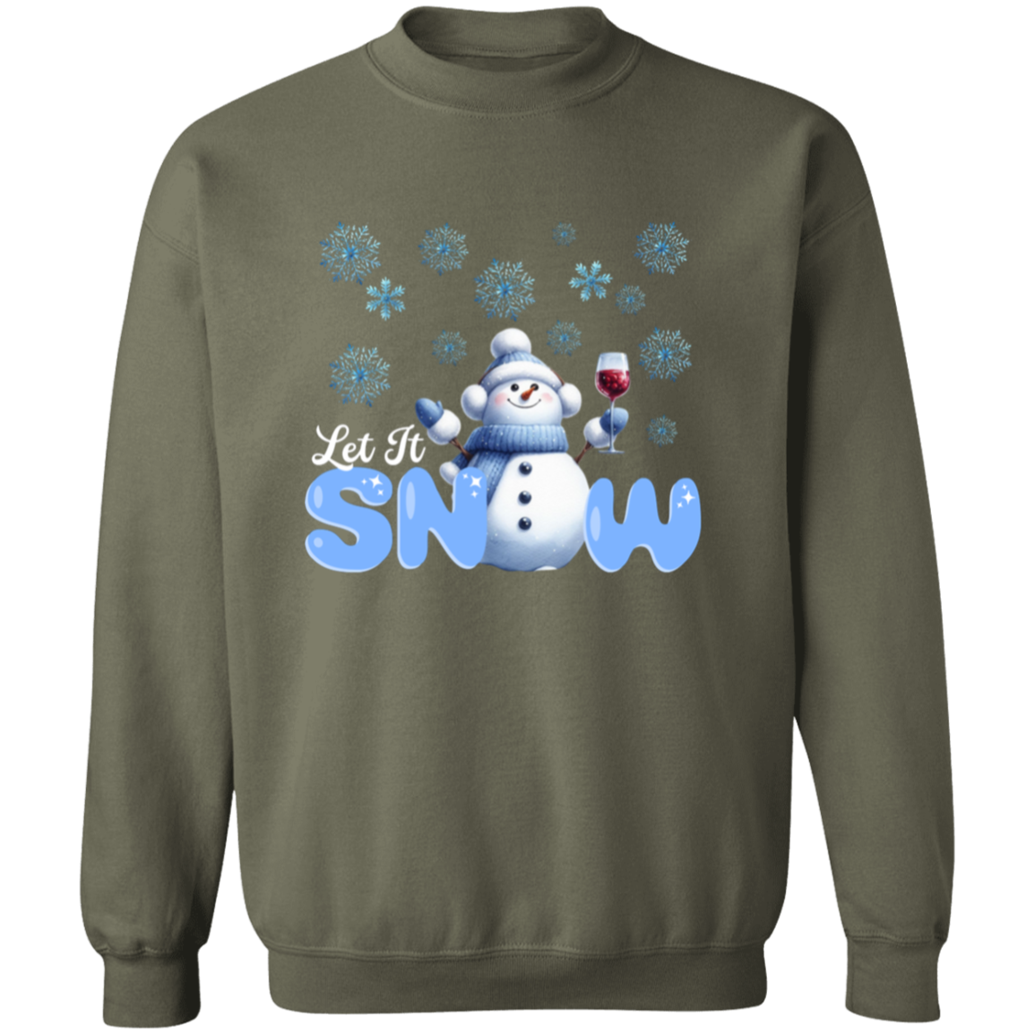 Let It Snow Snowman Christmas Crewneck Pullover Sweatshirt