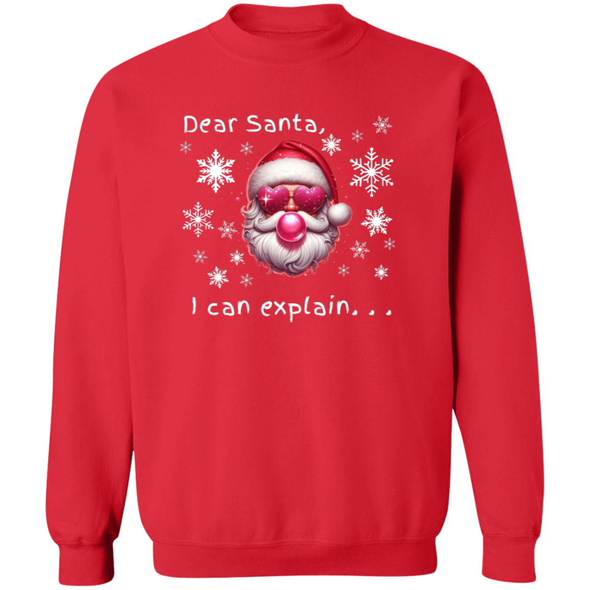 Dear Santa I Can Explain Funny Christmas Crewneck Pullover Sweatshirt