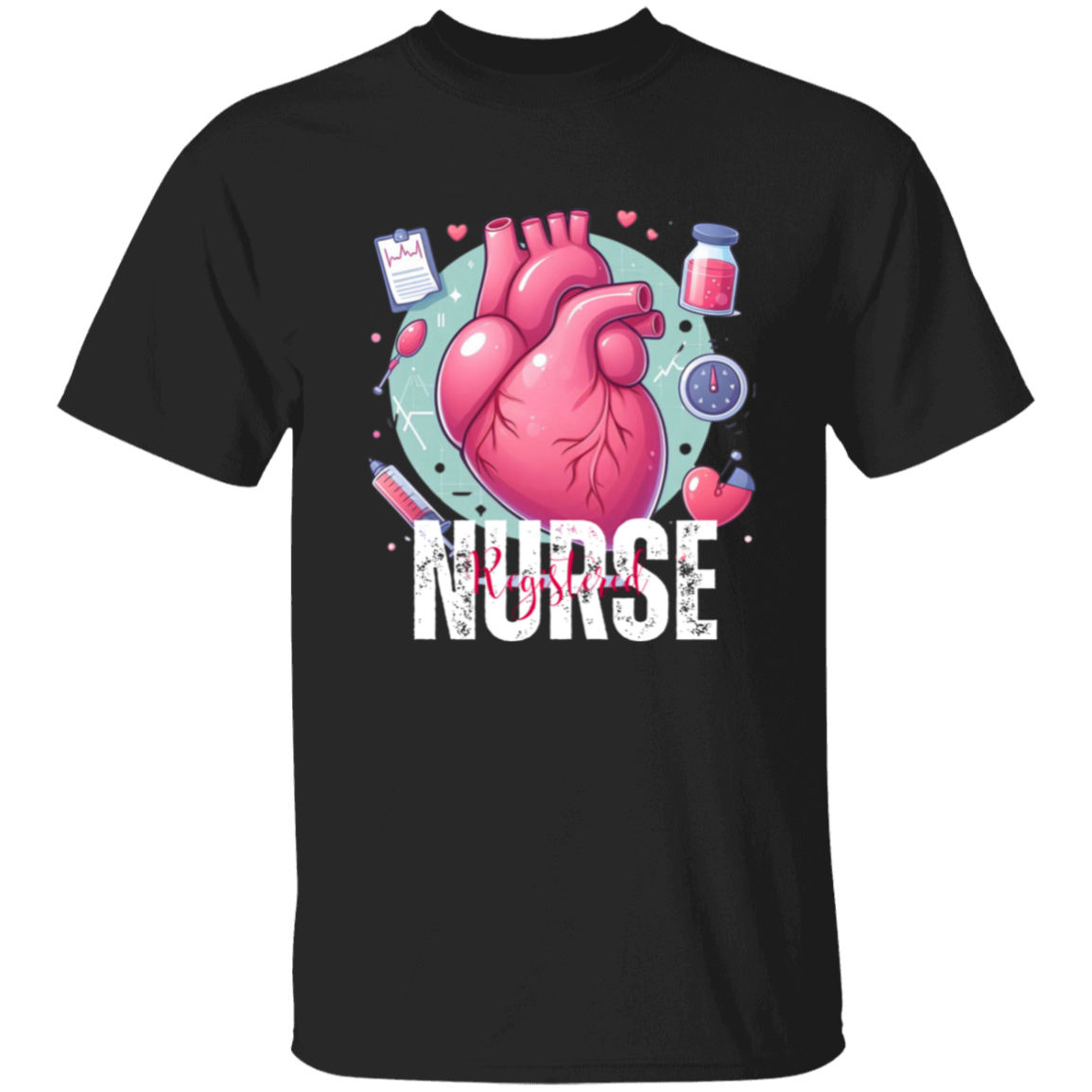 Registered Nurse Pink Heart T-Shirt