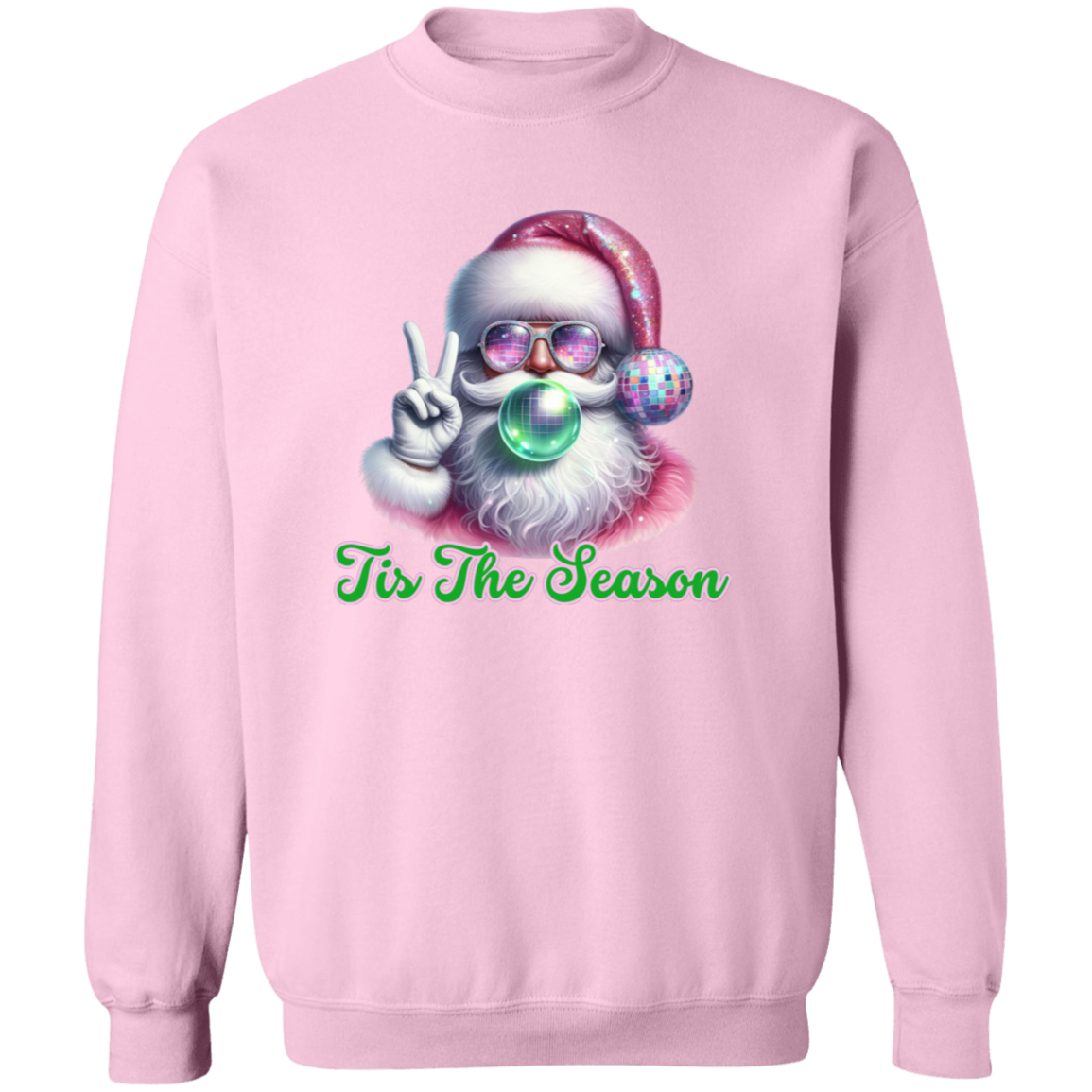 Disco Bougie Bubble Santa Crewneck Pullover Sweatshirt