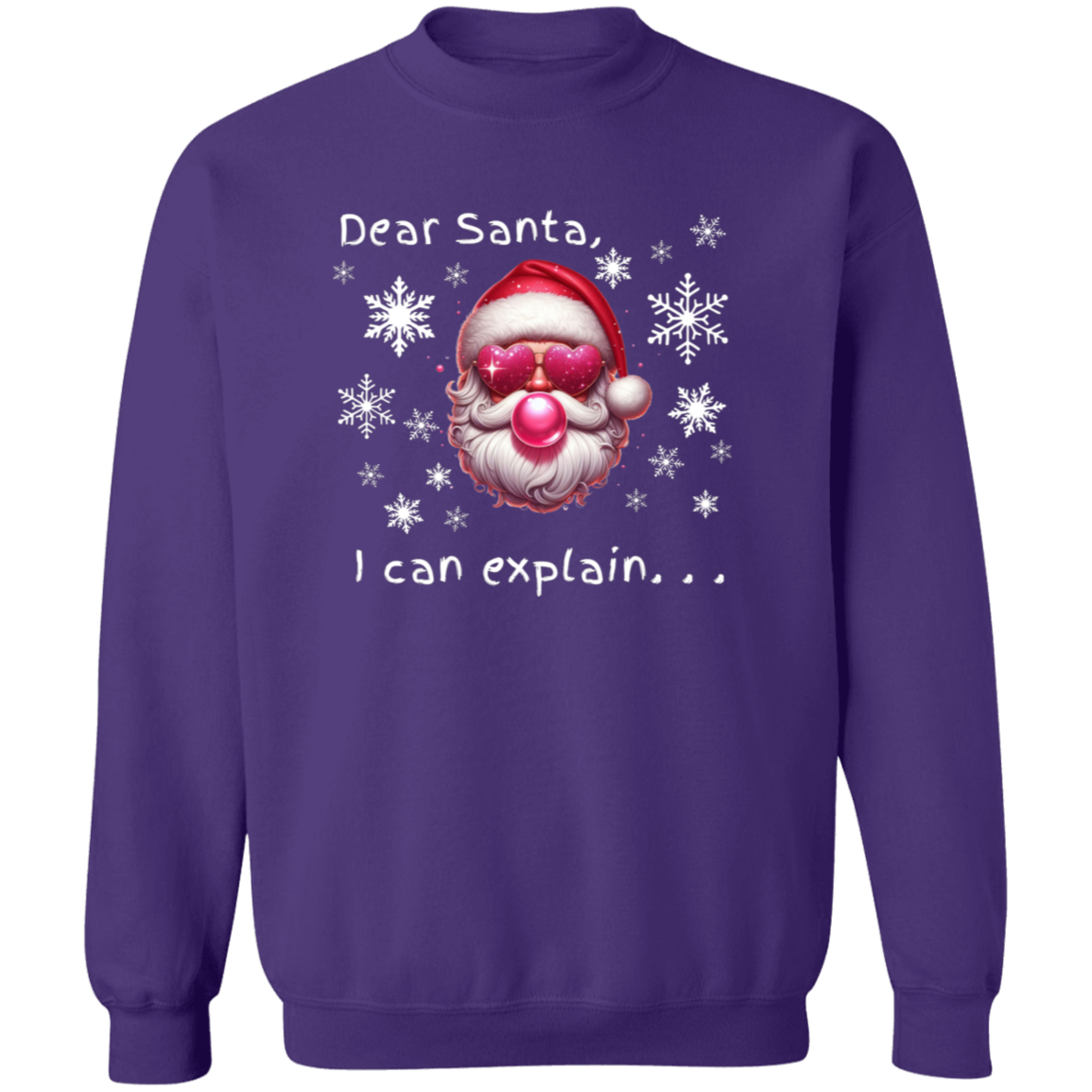 Dear Santa I Can Explain Funny Christmas Crewneck Pullover Sweatshirt