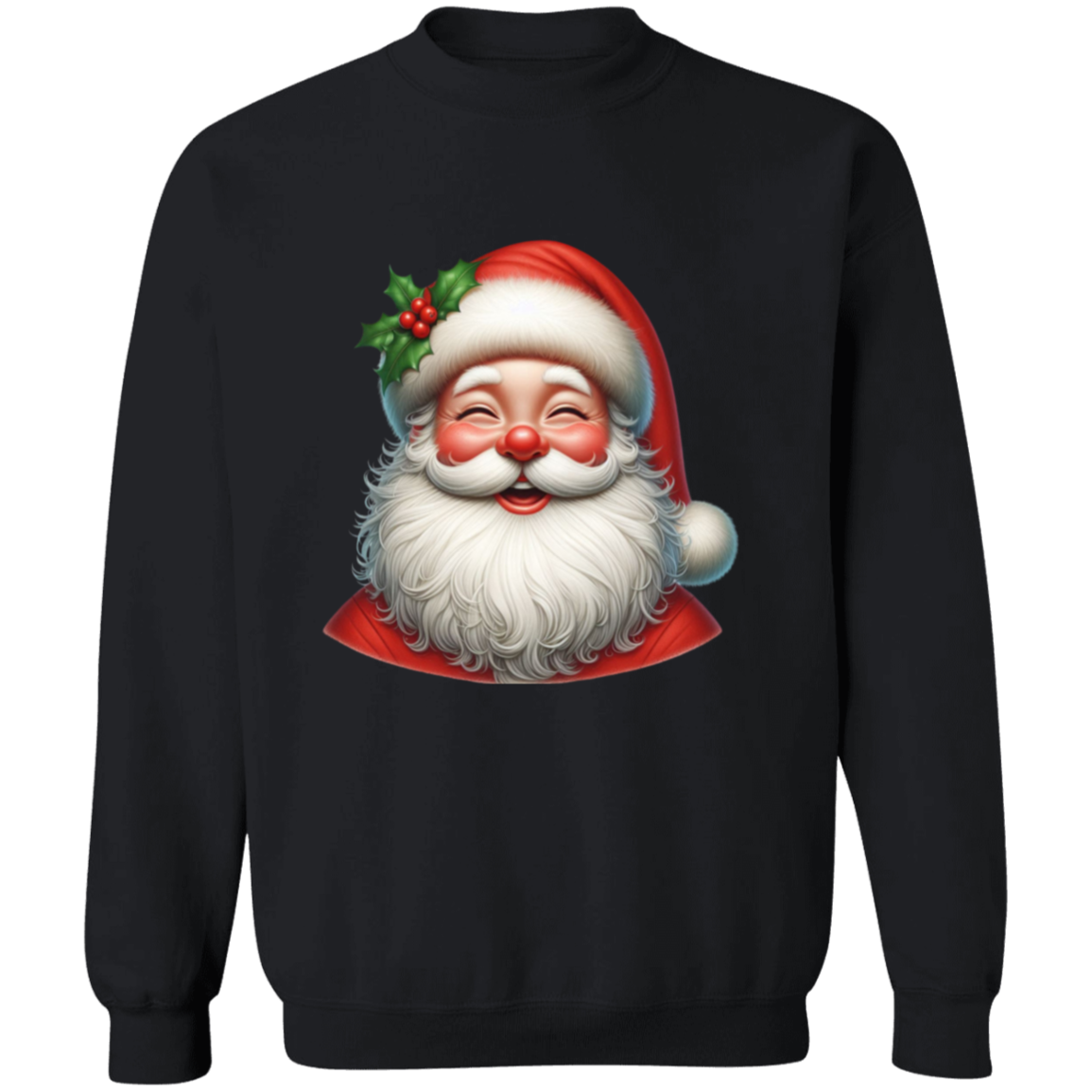 Happy Santa Christmas Crewneck Pullover Sweatshirt