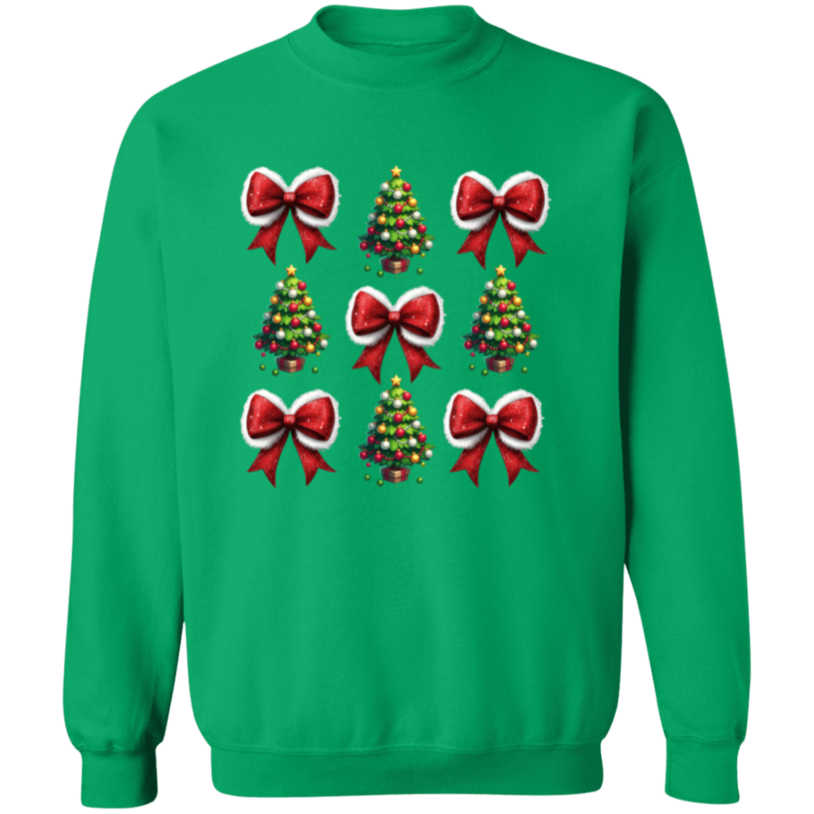 Christmas Tree Bow Pullover Sweatshirt