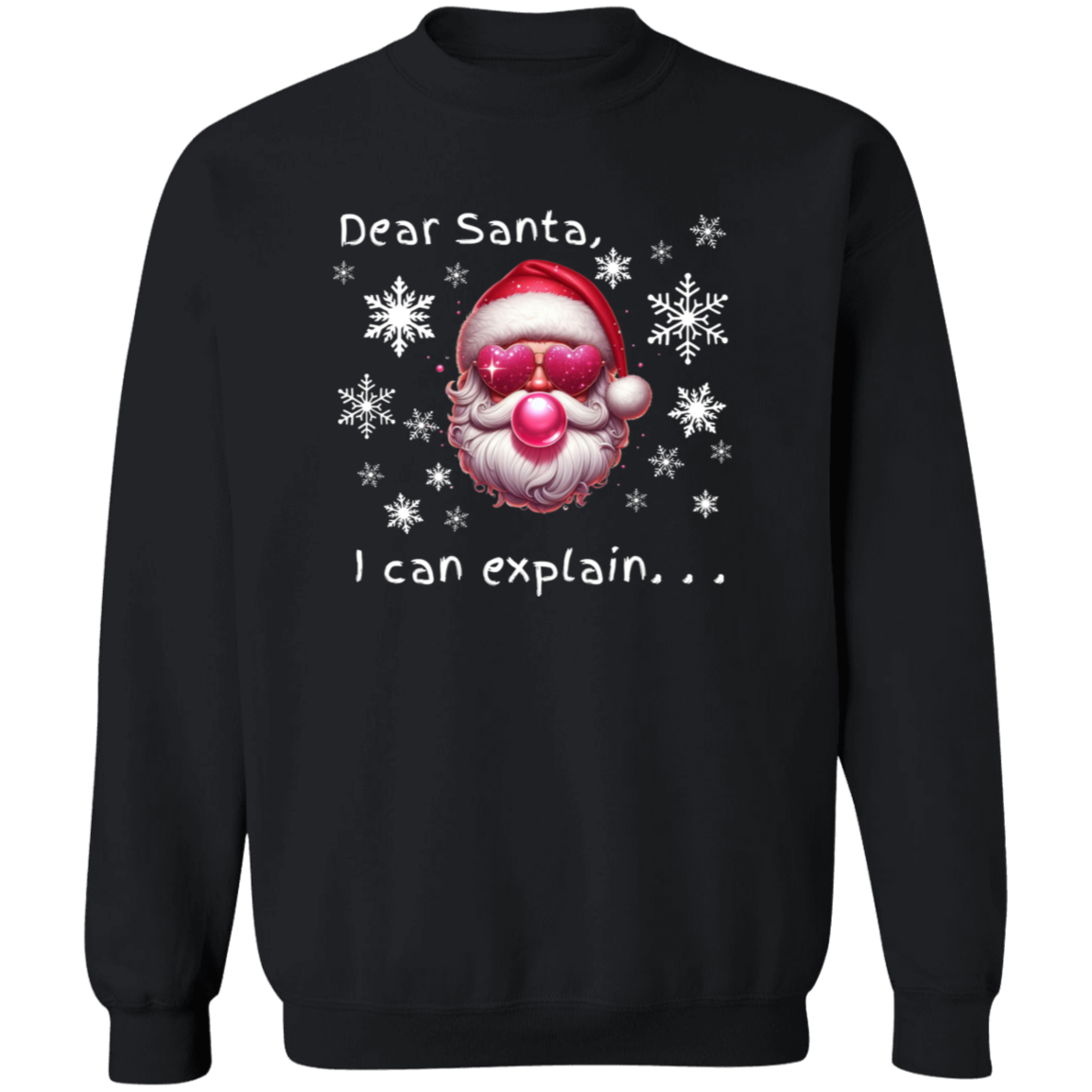 Dear Santa I Can Explain Funny Christmas Crewneck Pullover Sweatshirt