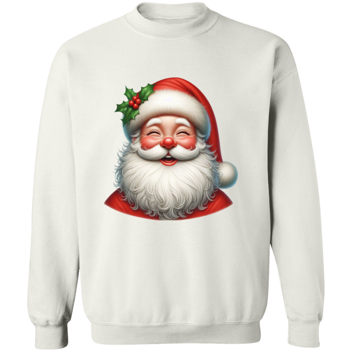 Happy Santa Christmas Crewneck Pullover Sweatshirt