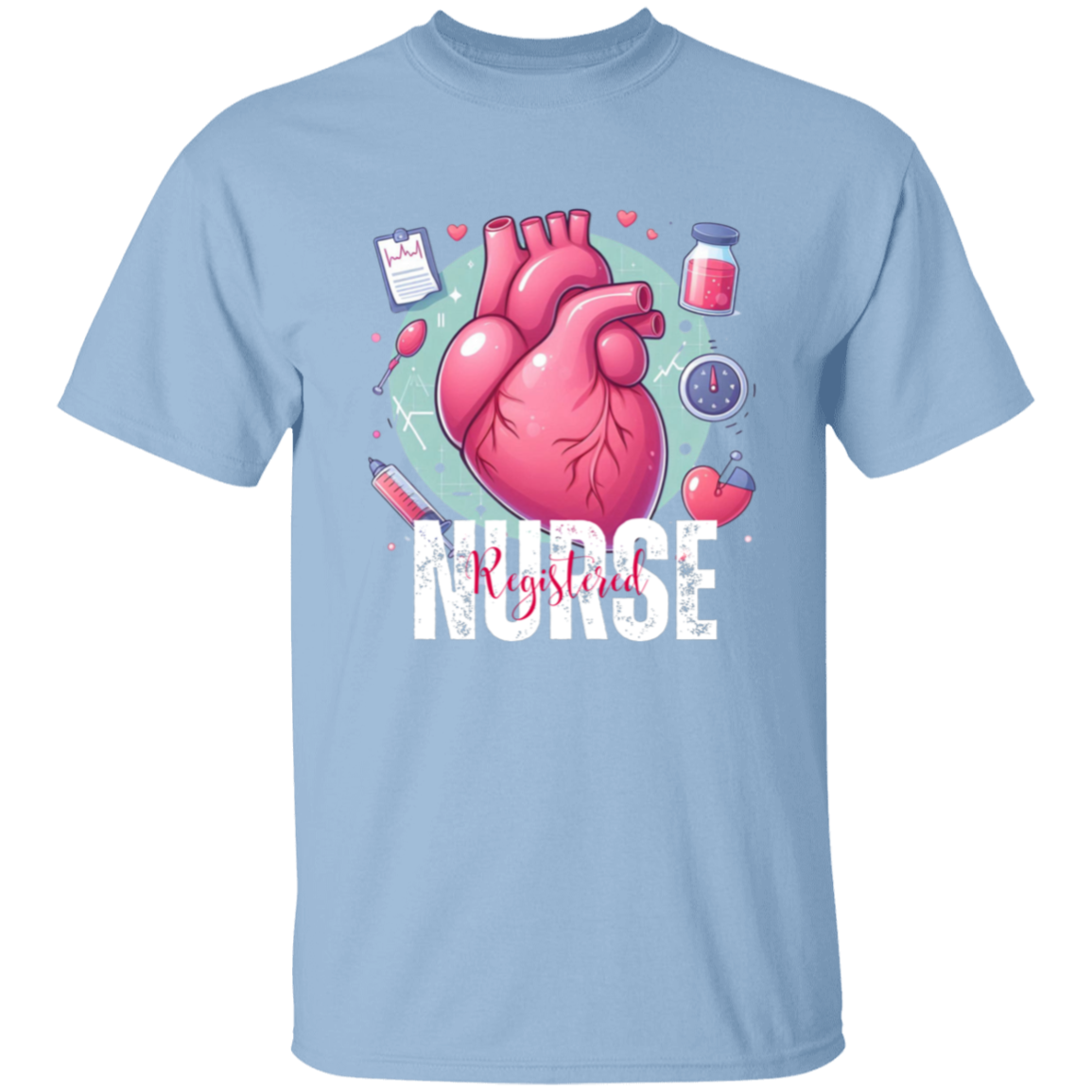 Registered Nurse Pink Heart T-Shirt