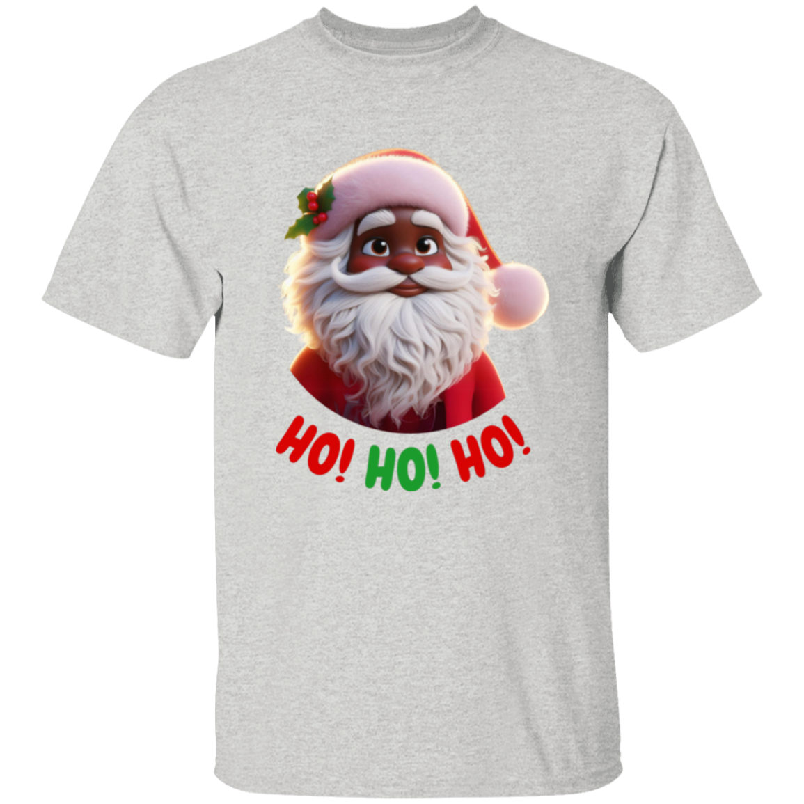 Black Santa Ho, Ho, Ho Christmas T-Shirt