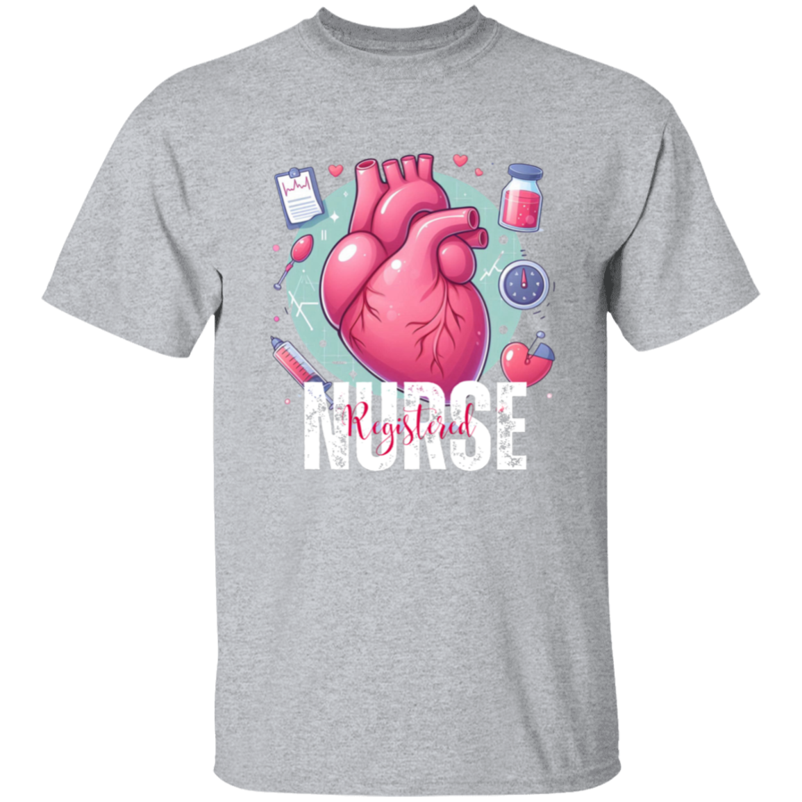 Registered Nurse Pink Heart T-Shirt