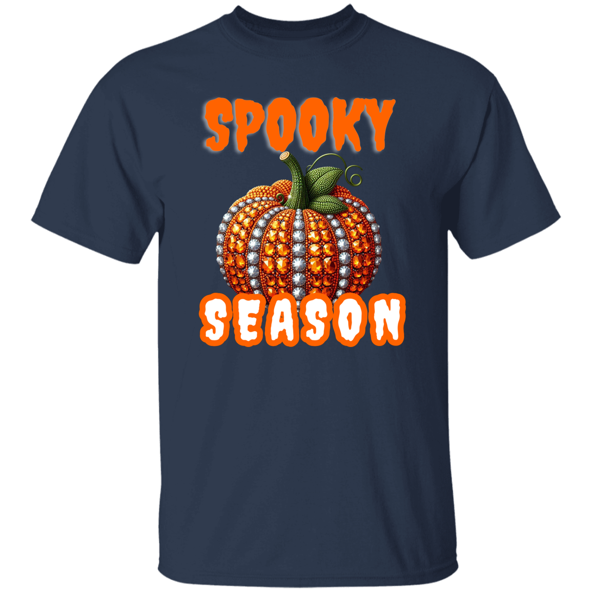 Bling Spooky Season Pumpkin T-Shirt