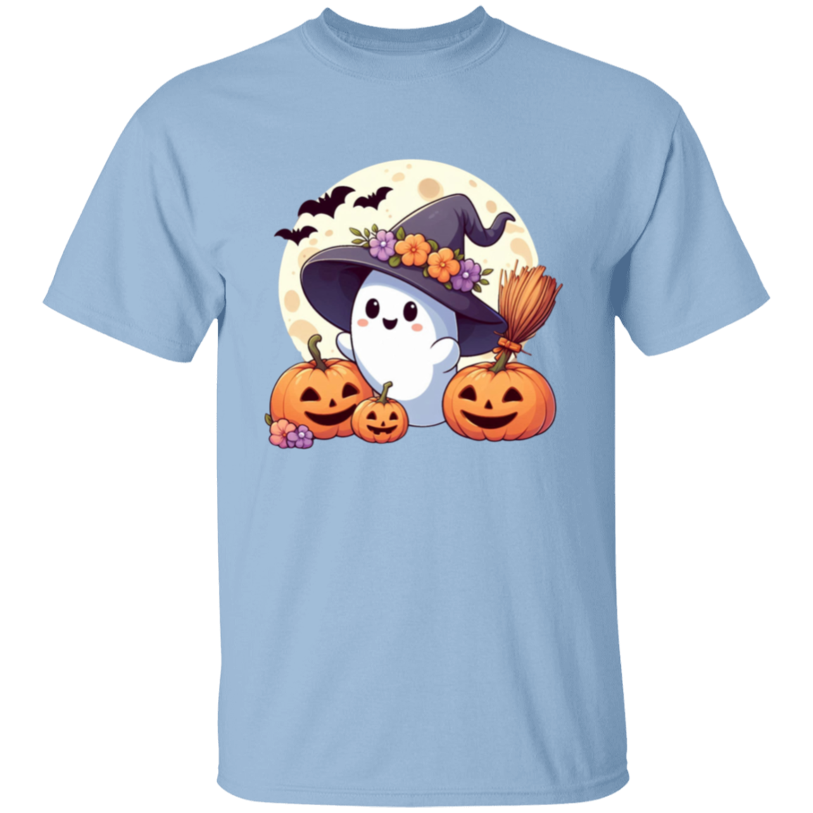 Cute Moon Ghost Pumpkin Halloween T-Shirt