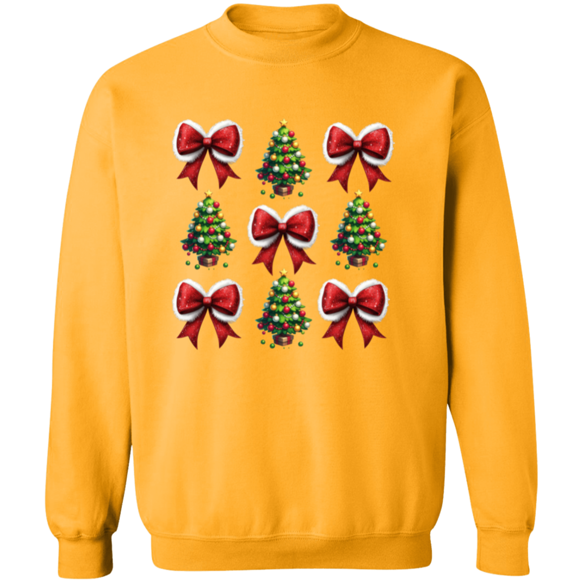 Christmas Tree Bow Pullover Sweatshirt