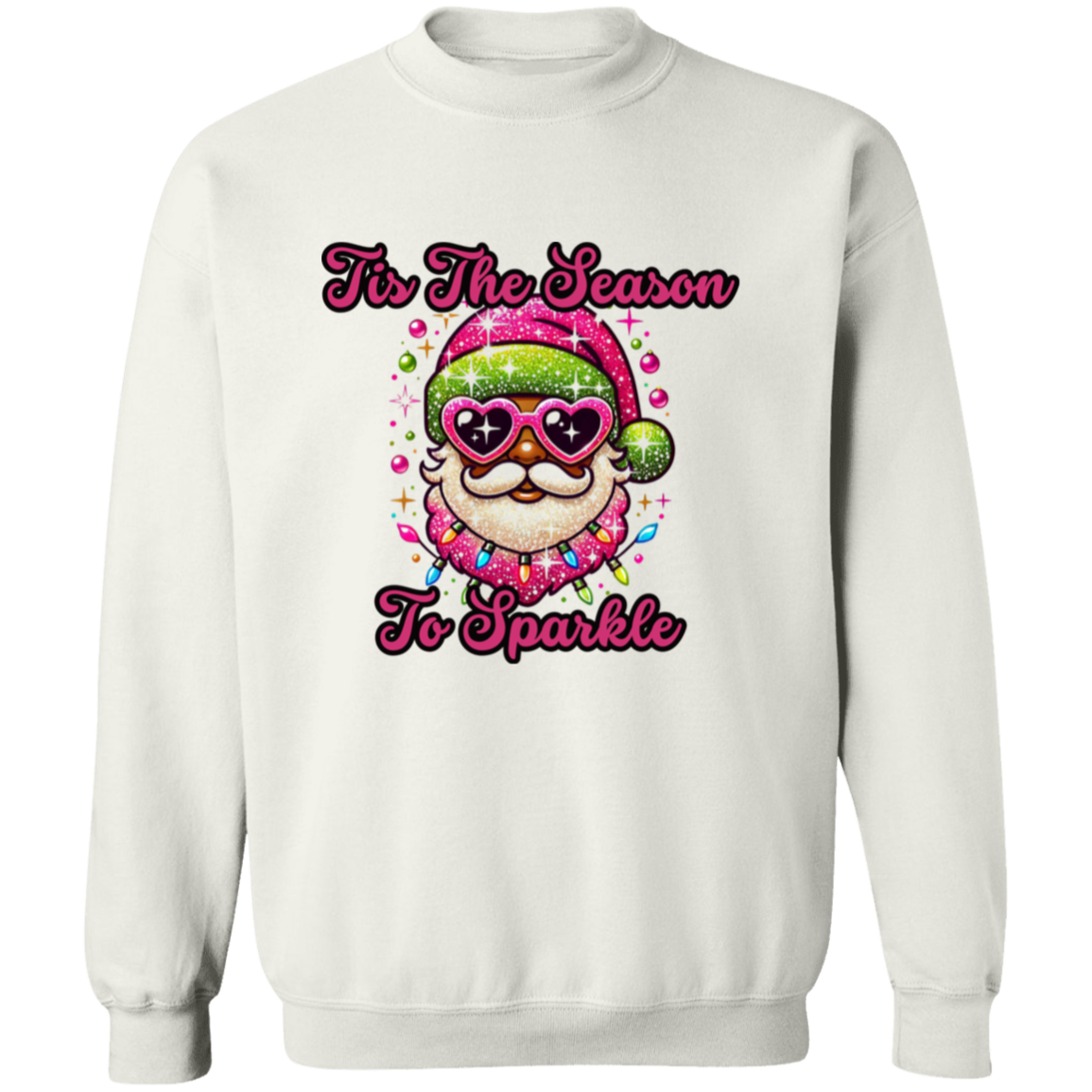 Rock Star Santa Christmas Crewneck Pullover Sweatshirt