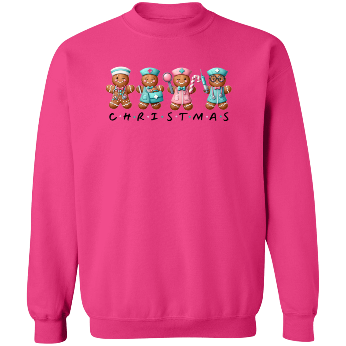 Nurse Gingerbread Christmas Crewneck Pullover Sweatshirt