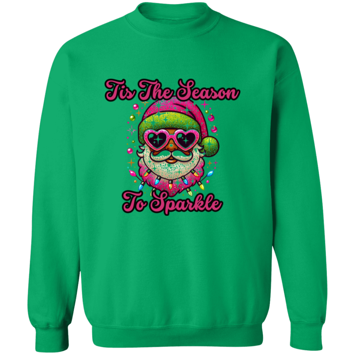 Rock Star Santa Christmas Crewneck Pullover Sweatshirt