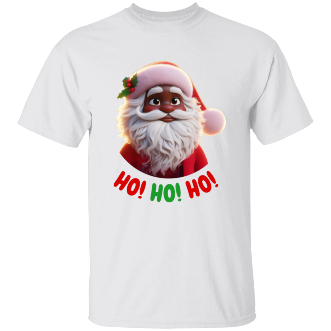 Black Santa Ho, Ho, Ho Christmas T-Shirt