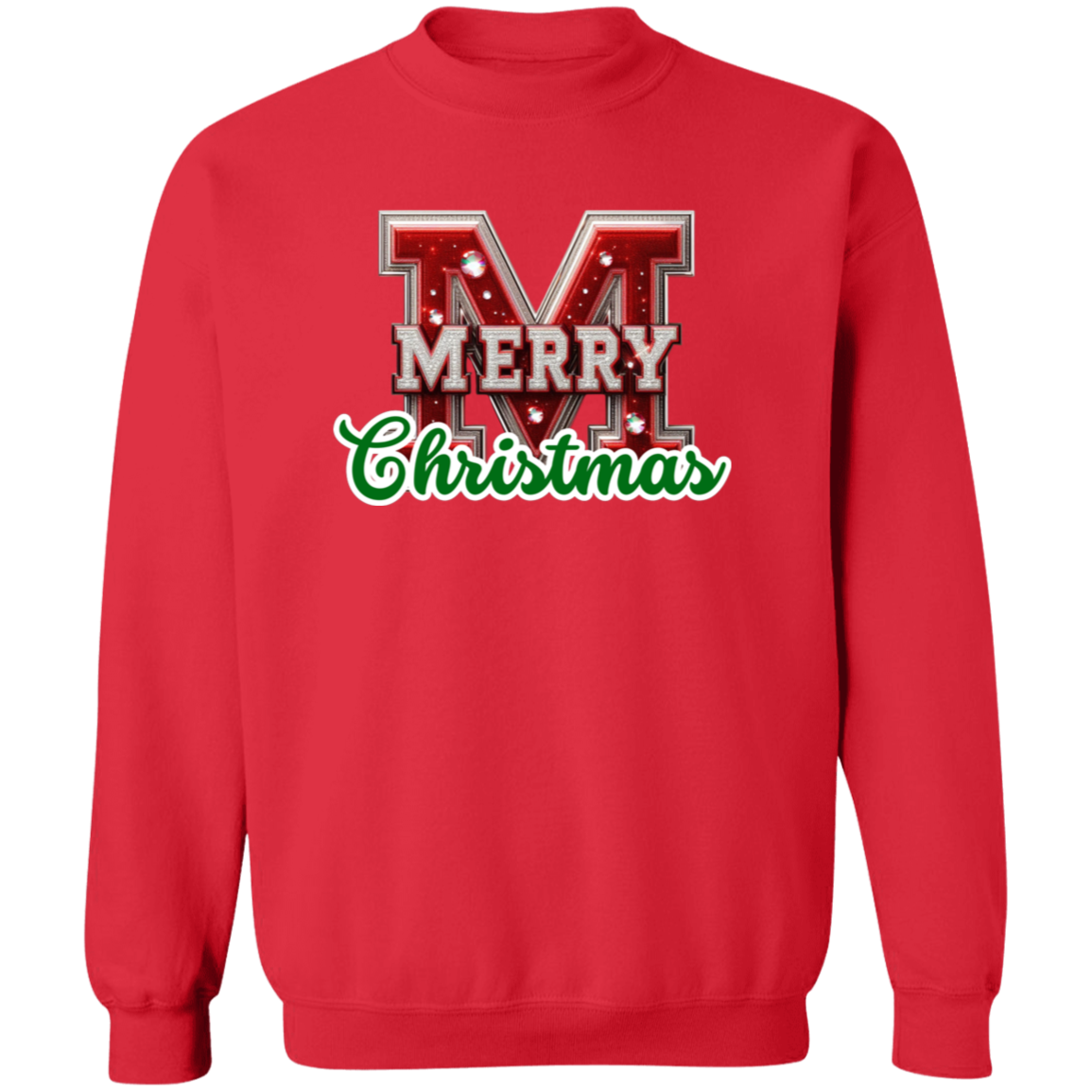 Varsity Letters Merry Christmas Crewneck Pullover Sweatshirt