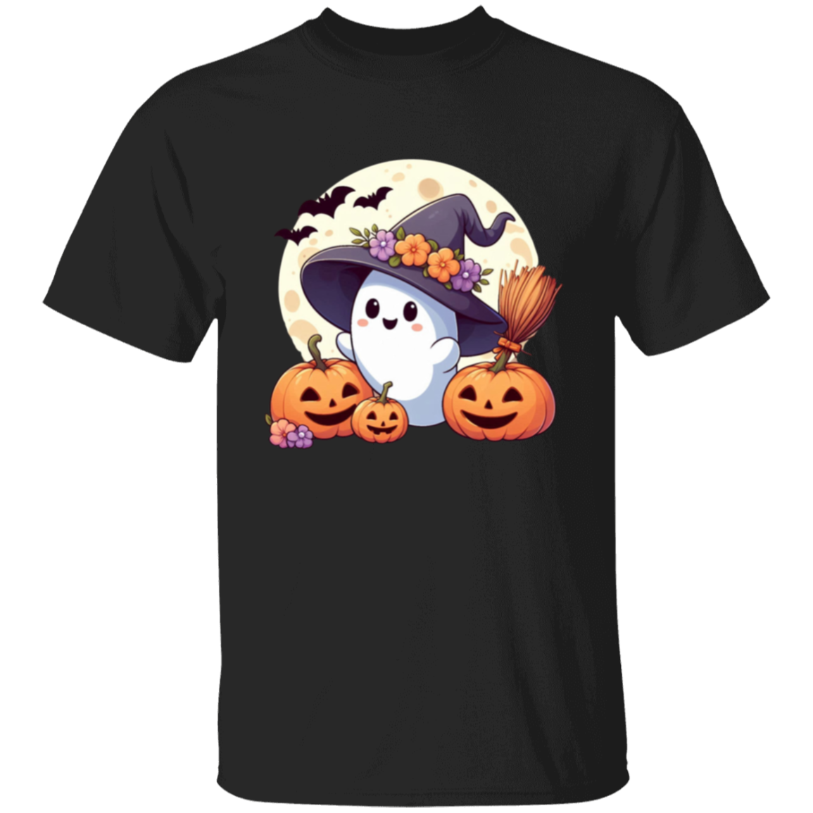 Cute Moon Ghost Pumpkin Halloween T-Shirt