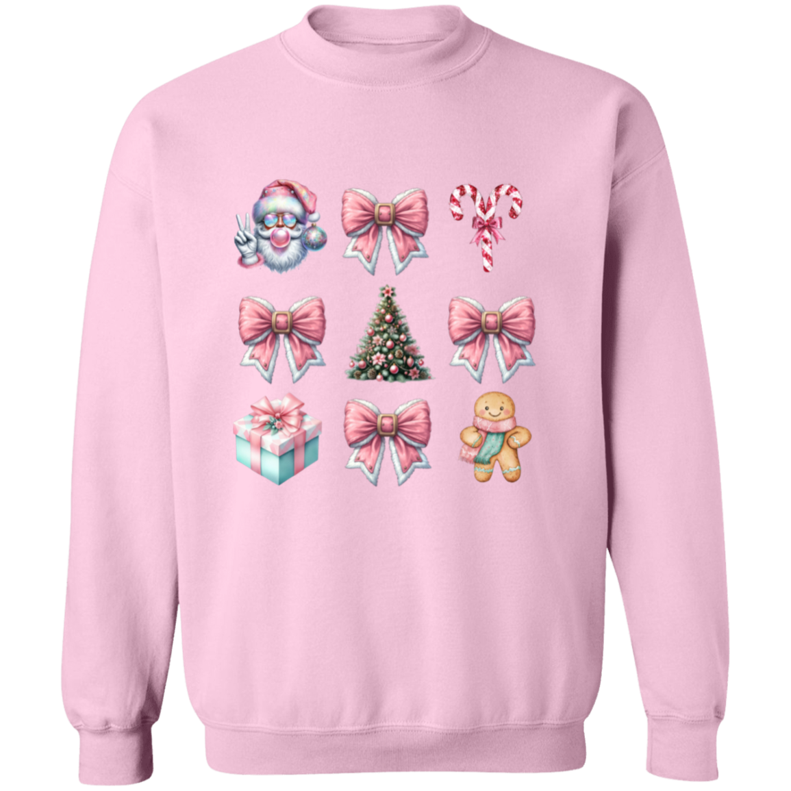 Christmas Pink Design Pullover Sweatshirt