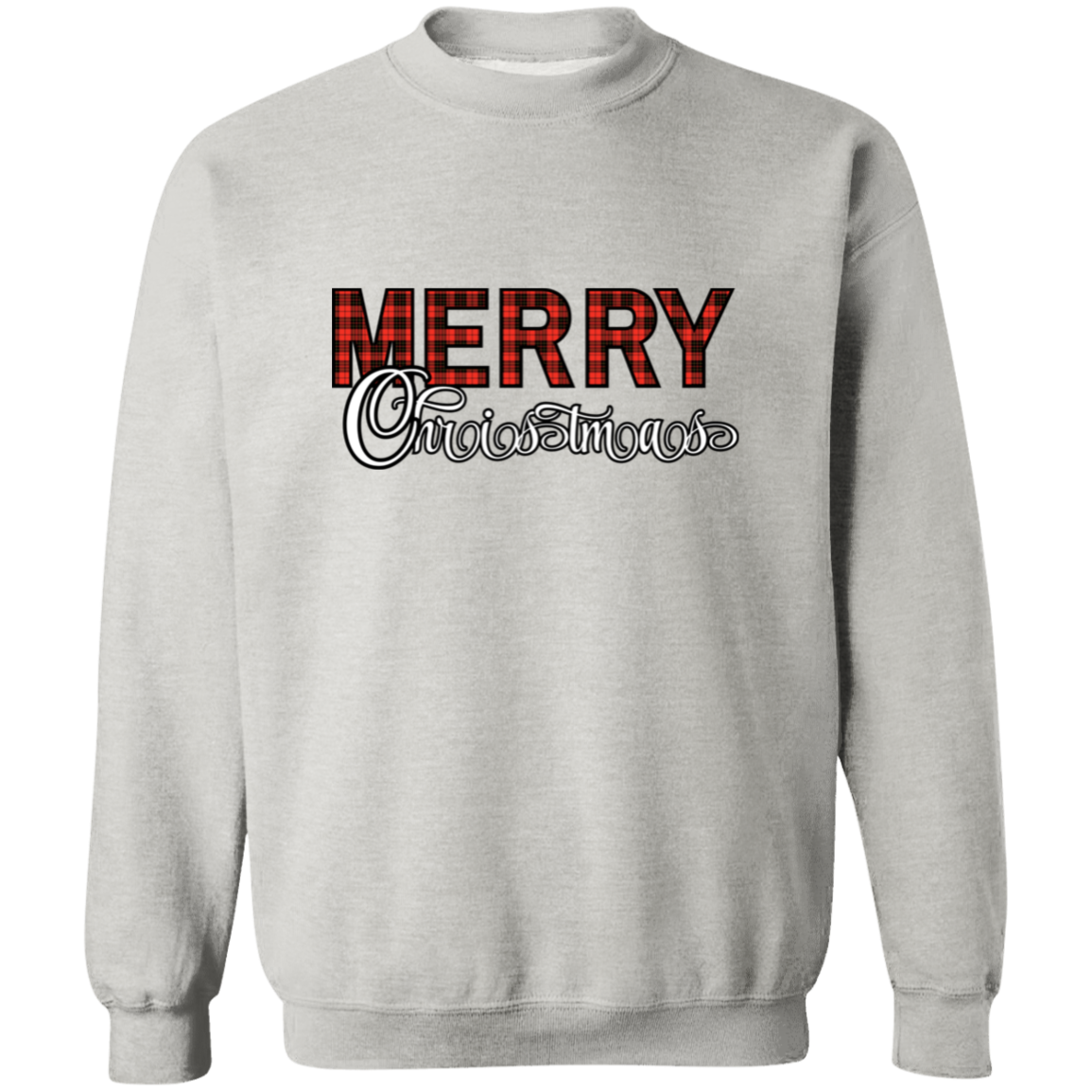 Red Plaid Merry Christmas Crewneck Pullover Sweatshirt