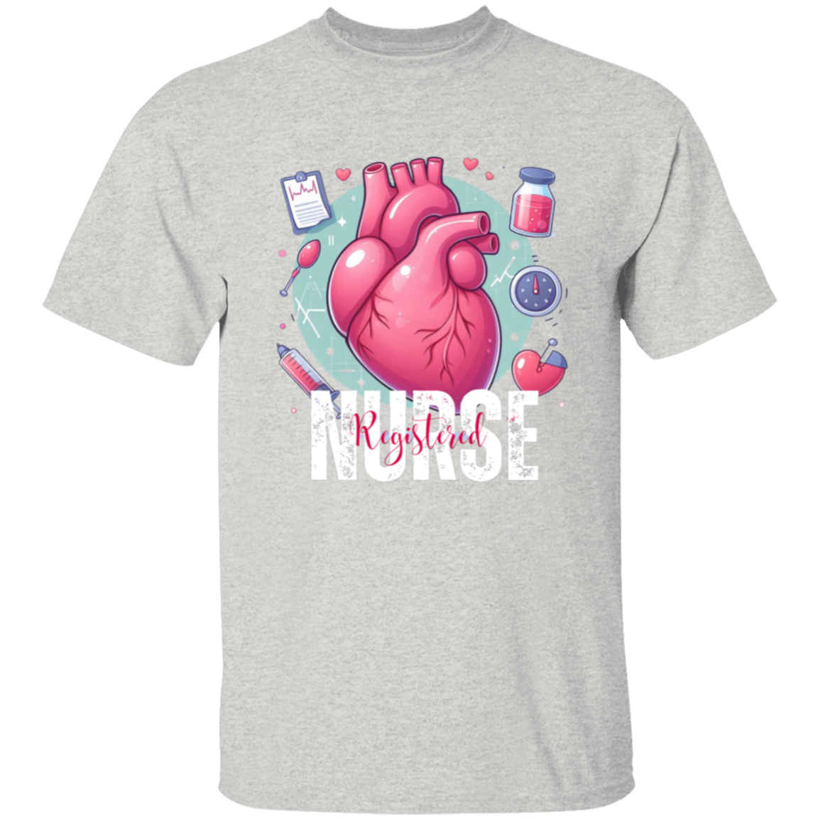 Registered Nurse Pink Heart T-Shirt