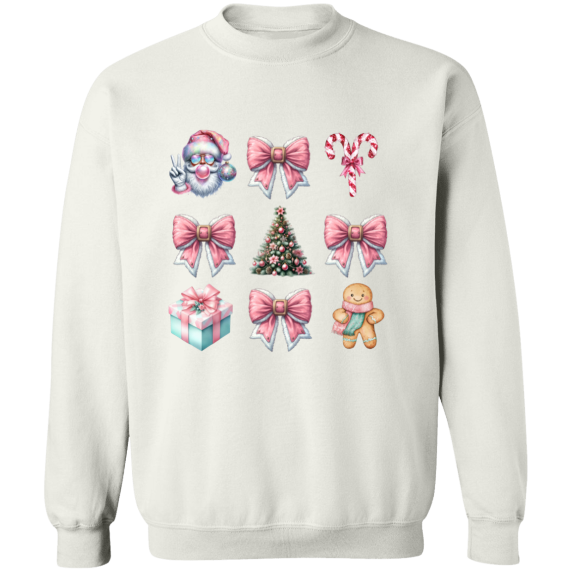 Christmas Pink Design Pullover Sweatshirt