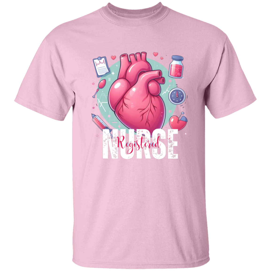 Registered Nurse Pink Heart T-Shirt