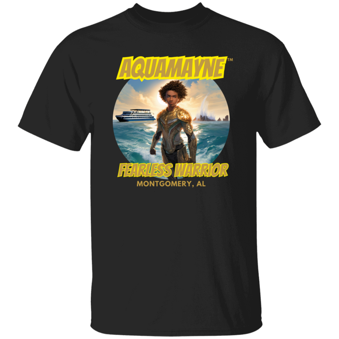 Aquamayne Fearless Warrior Montgomery Brawl Dark Color Tshirt