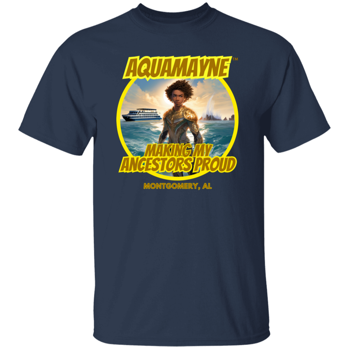 Aquamayne Making My Ancestors Proud Montgomery Brawl Dark Color Tshirt