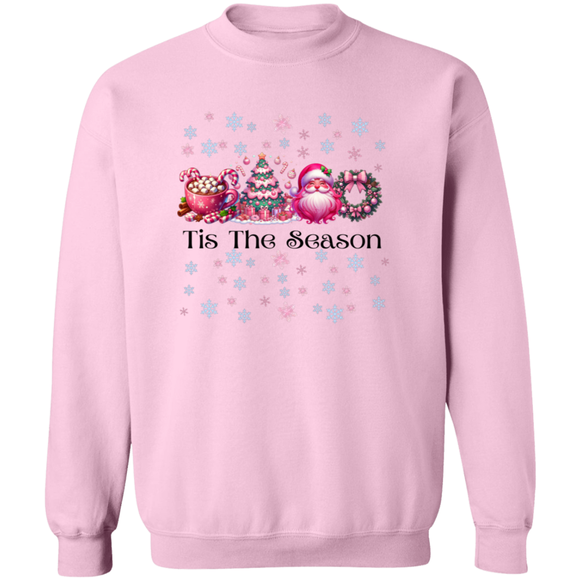 Pink Christmas Santa Wreath Coco Sweatshirt