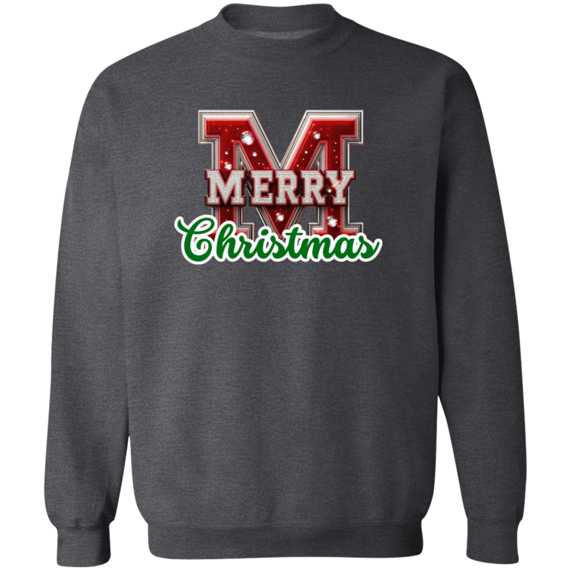 Varsity Letters Merry Christmas Crewneck Pullover Sweatshirt