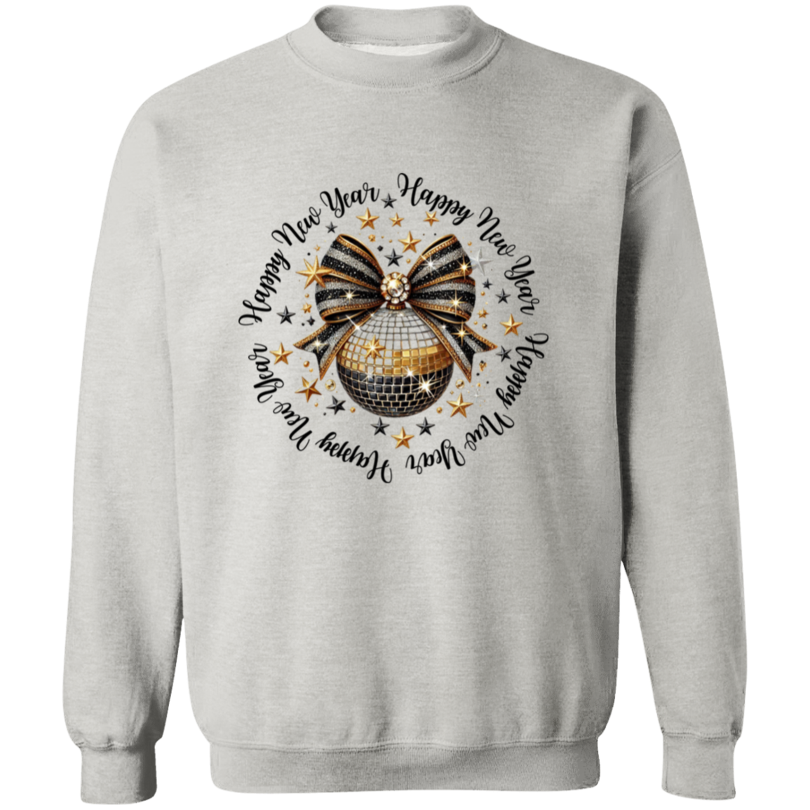 Black and Gold Happy New Year Pullover Sweatshirt