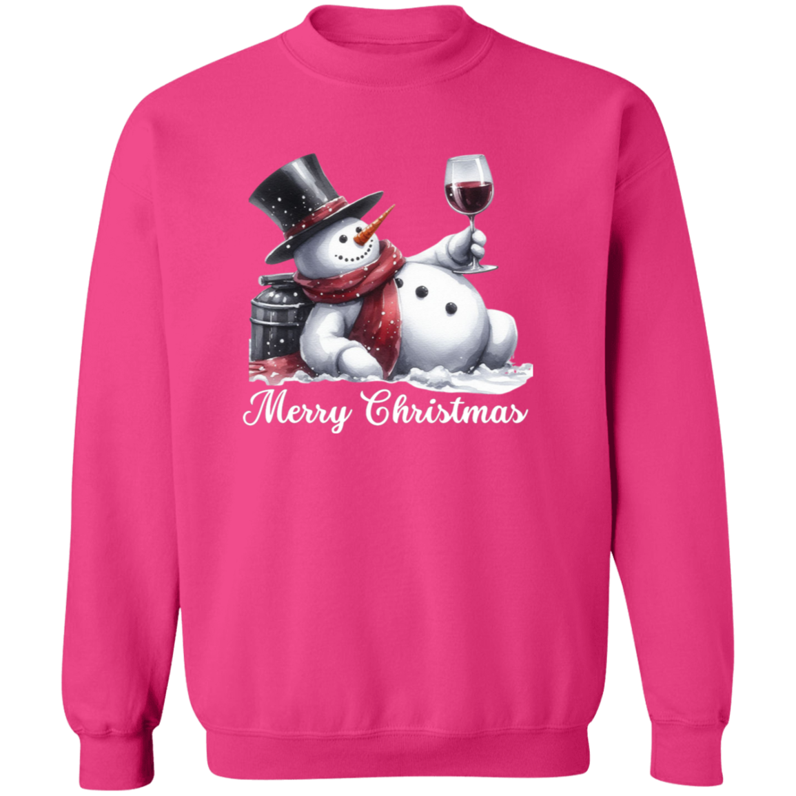 Chillin Christmas Snowman Wine Lovers Pullover Sweatshirt