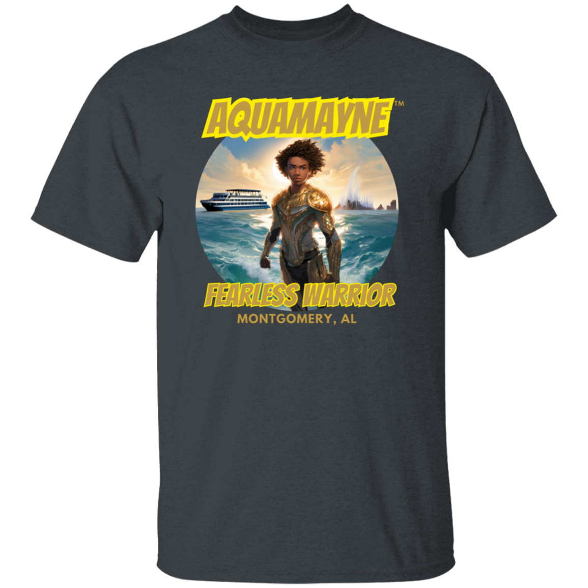 Aquamayne Fearless Warrior Montgomery Brawl Dark Color Tshirt