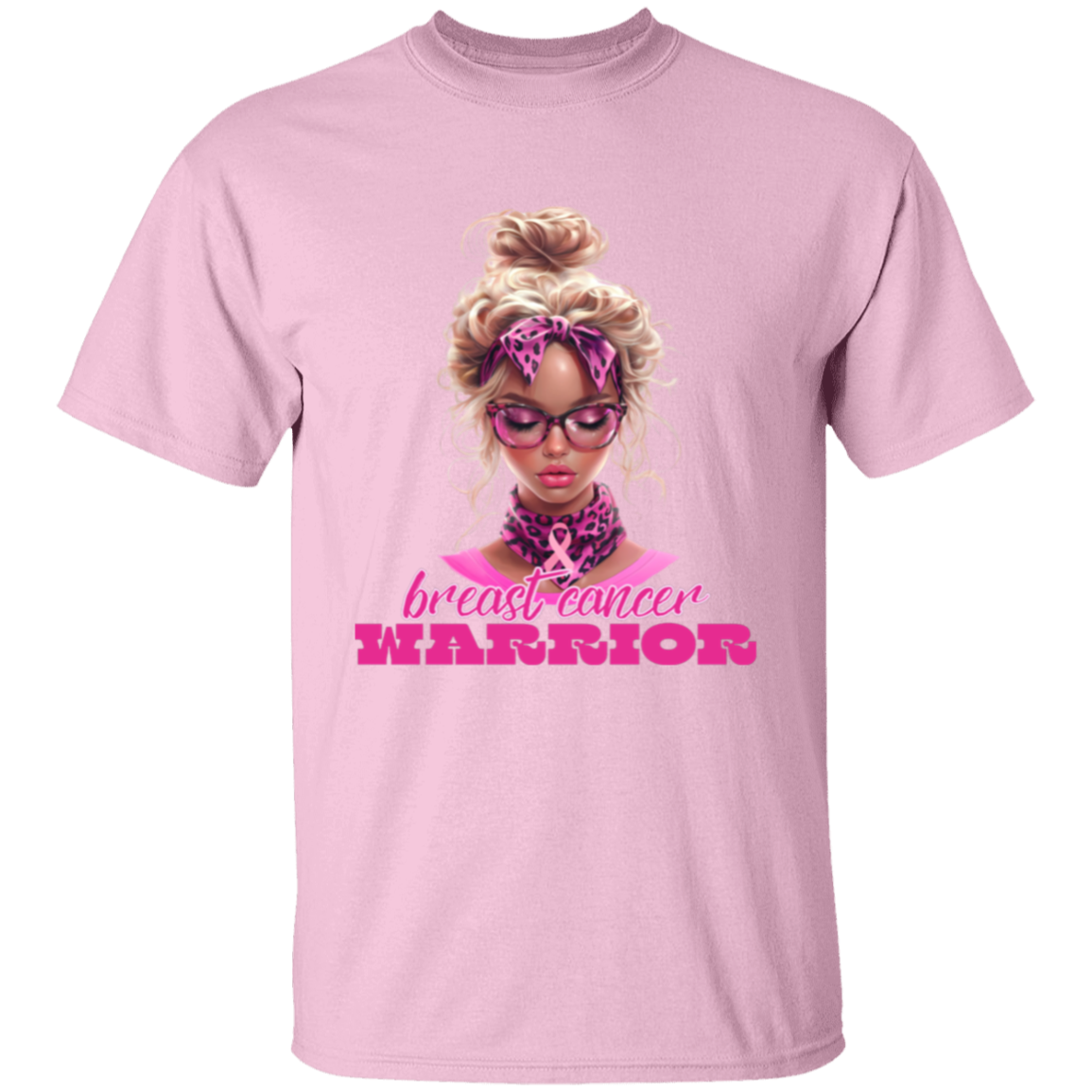 Pink Leopard Print Breast Cancer Warrior T-Shirt