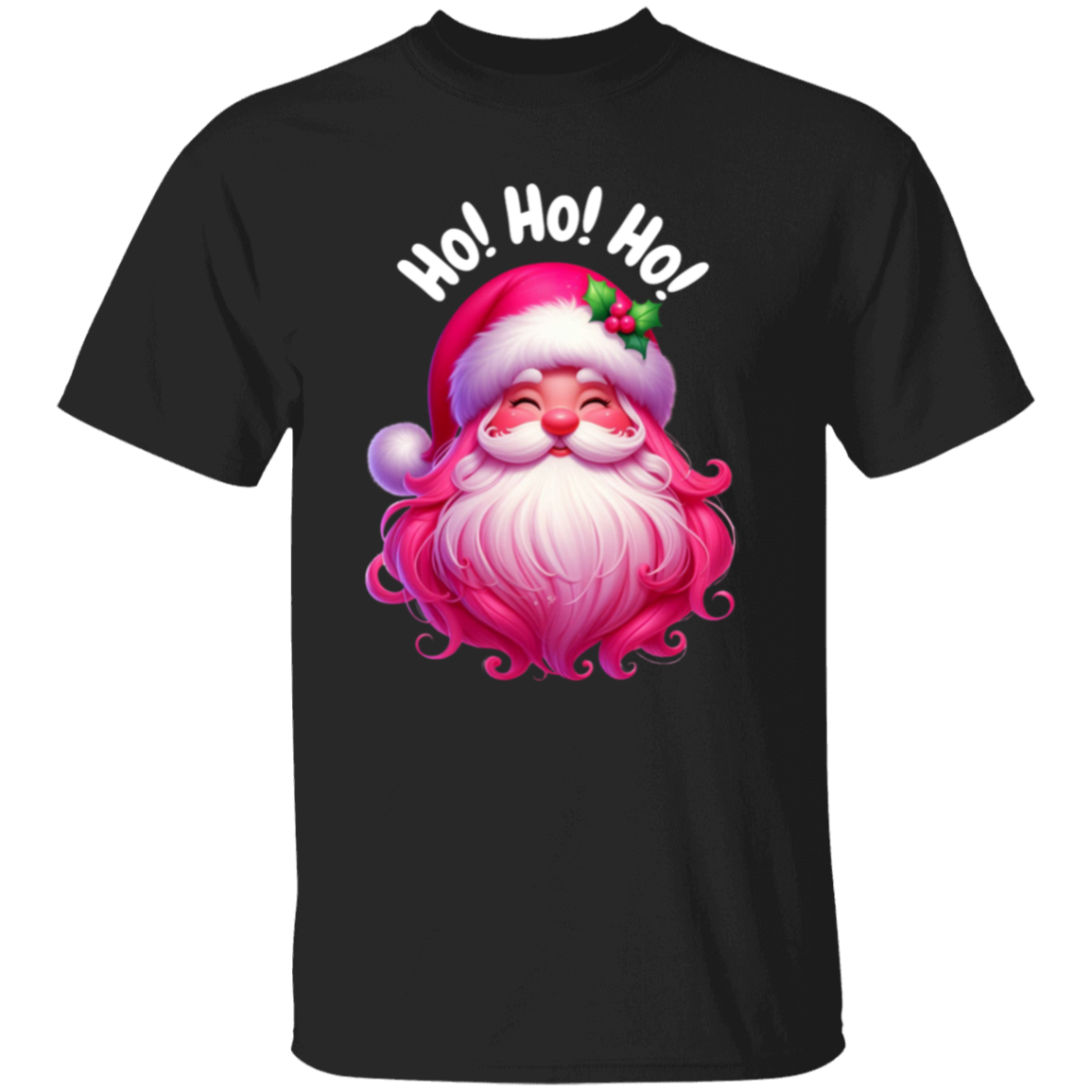 Cute Santa Pink Beard T-Shirt