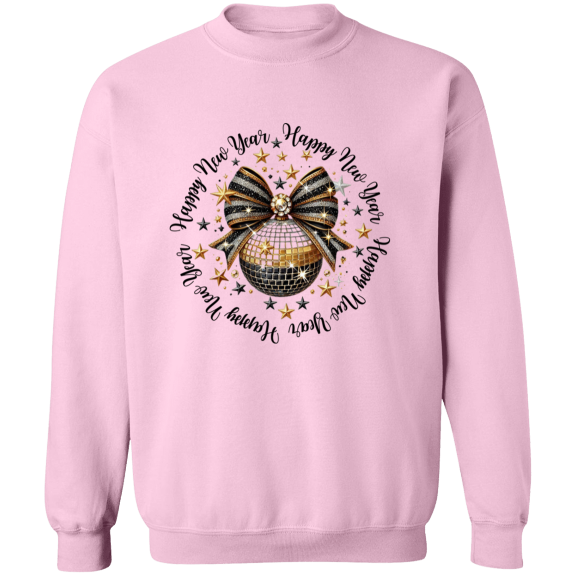 Black and Gold Happy New Year Pullover Sweatshirt