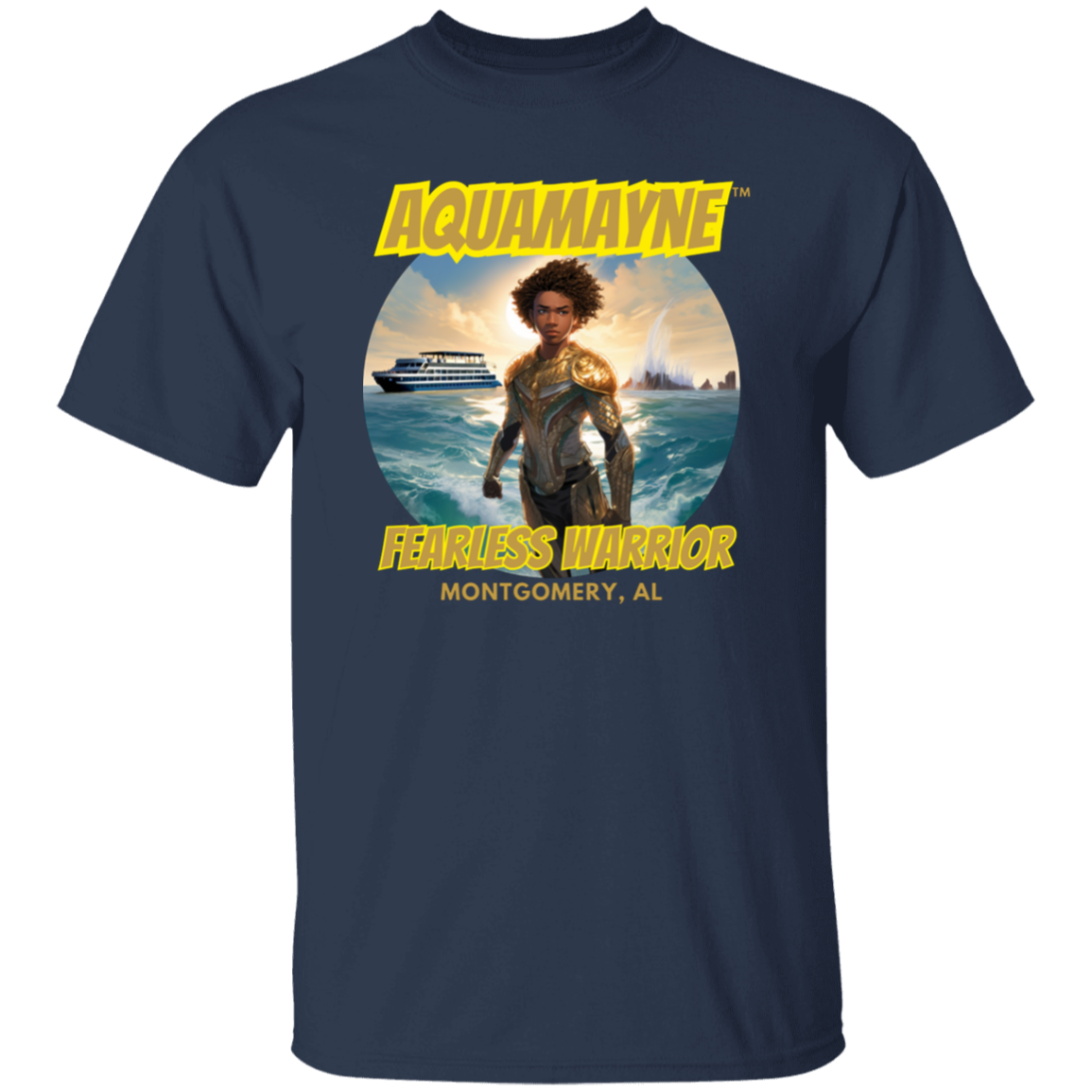 Aquamayne Fearless Warrior Montgomery Brawl Dark Color Tshirt