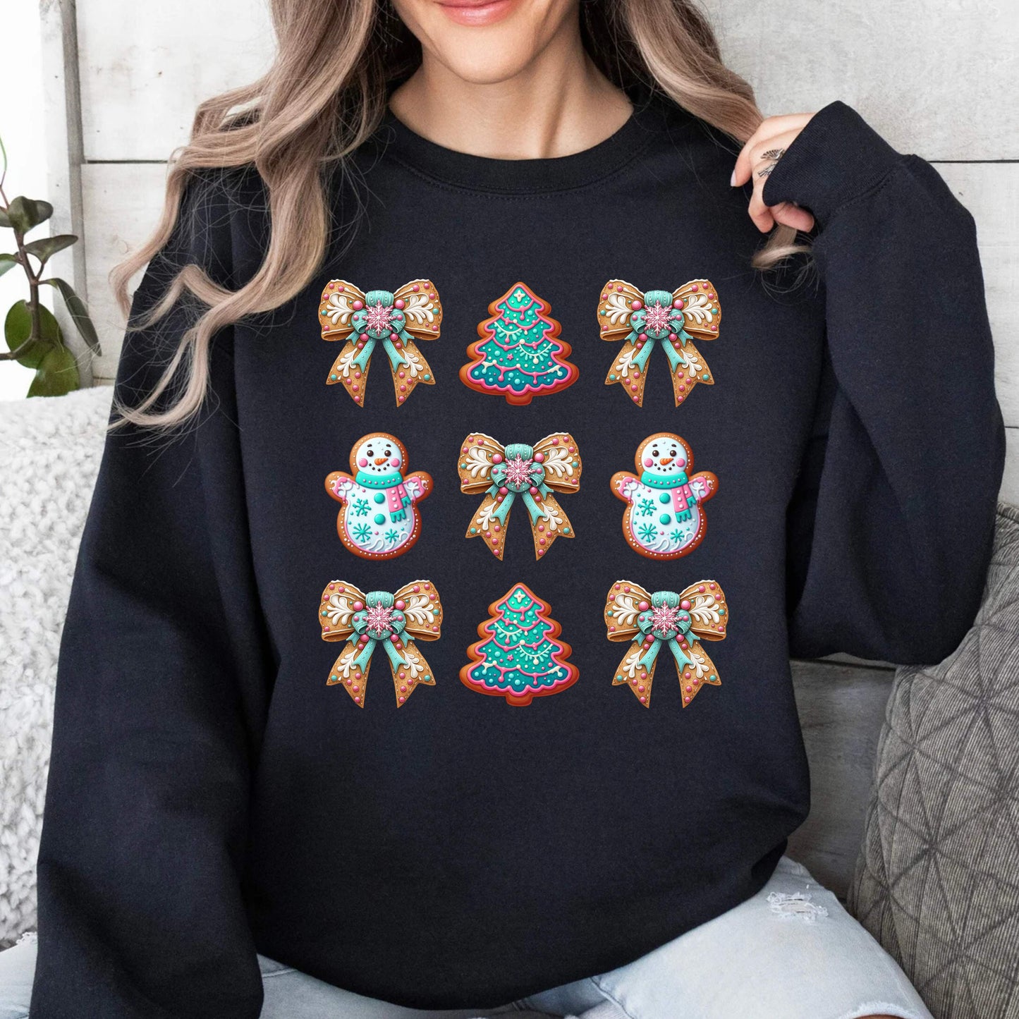 Christmas Cookie Crewneck Pullover Sweatshirt