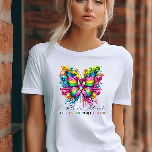 Beautiful Butterfly Breast Cancer Awareness T-Shirt