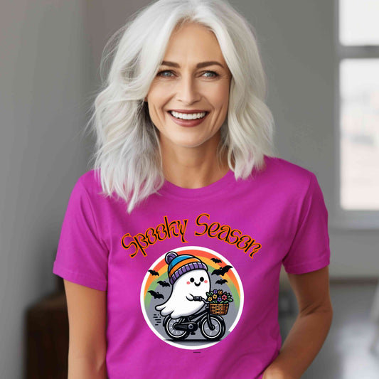 Spooky Ghost Bike Rider T-Shirt