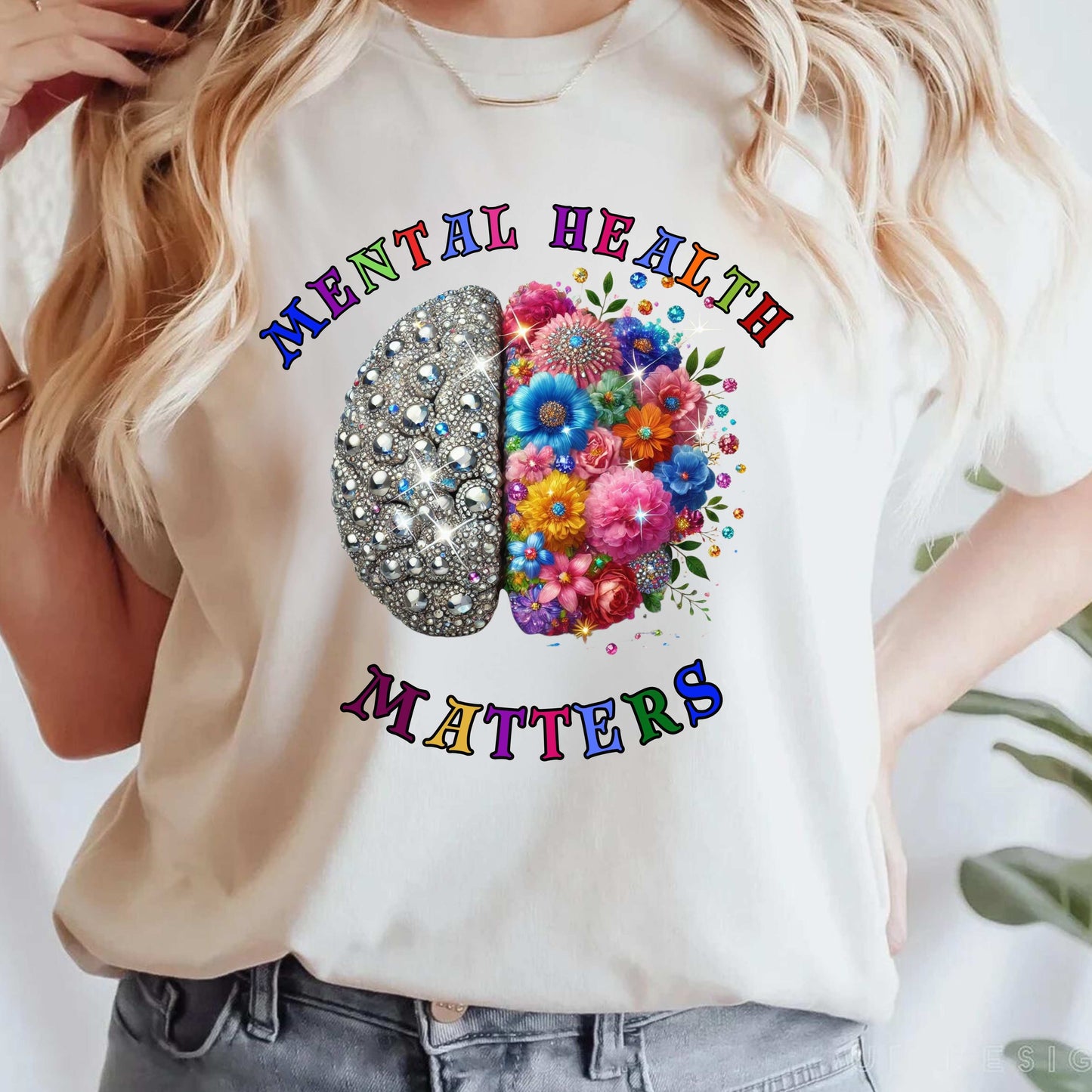 Mental Health Matters Bling T-Shirt