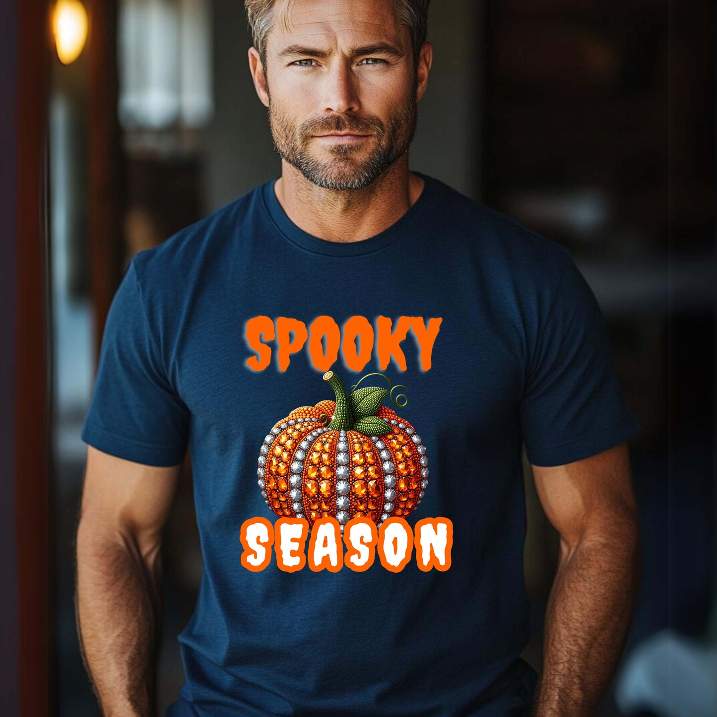 Bling Spooky Season Pumpkin T-Shirt