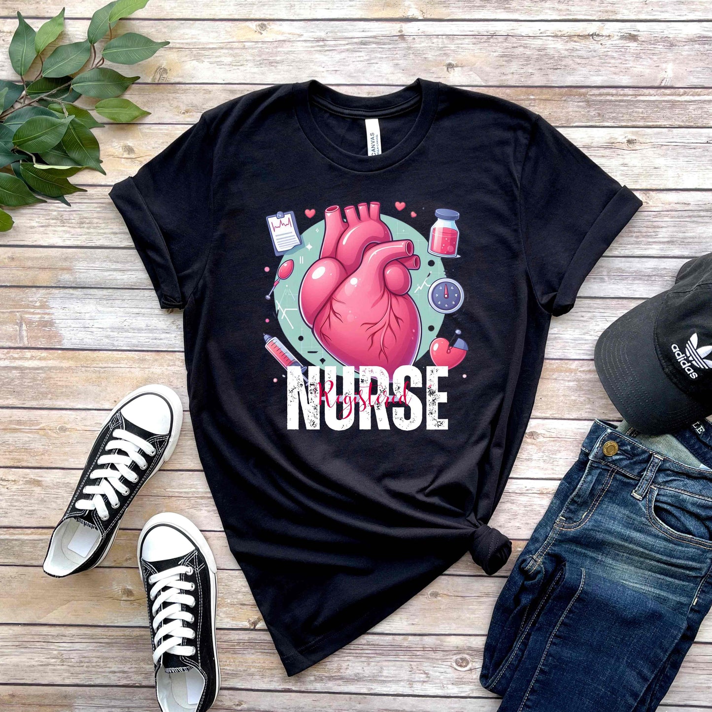 Registered Nurse Pink Heart T-Shirt